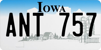 IA license plate ANT757
