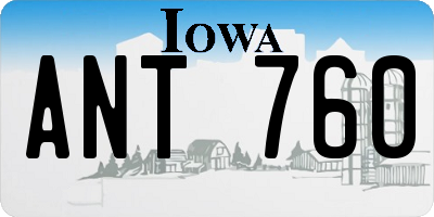 IA license plate ANT760