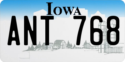 IA license plate ANT768