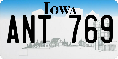 IA license plate ANT769