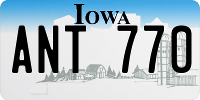 IA license plate ANT770