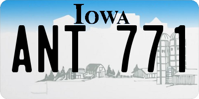 IA license plate ANT771