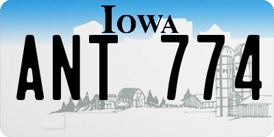 IA license plate ANT774