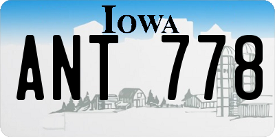 IA license plate ANT778