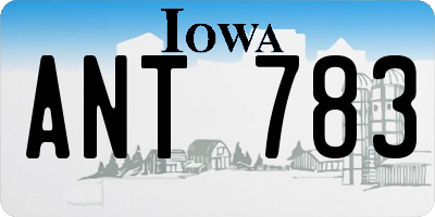 IA license plate ANT783