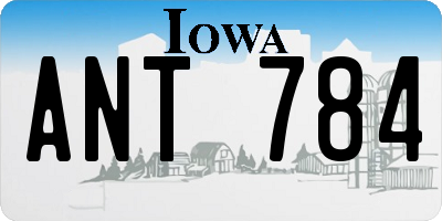 IA license plate ANT784