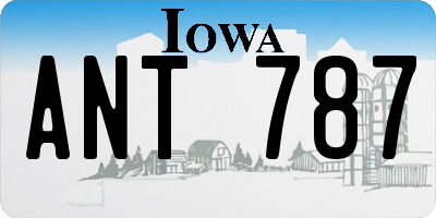 IA license plate ANT787