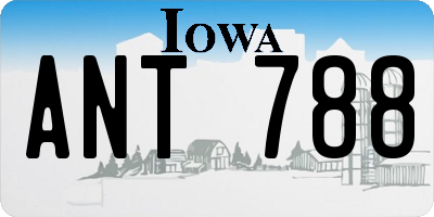 IA license plate ANT788