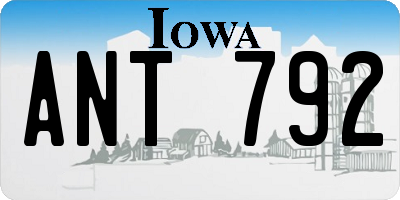 IA license plate ANT792