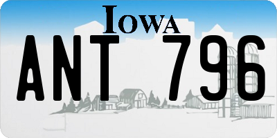 IA license plate ANT796