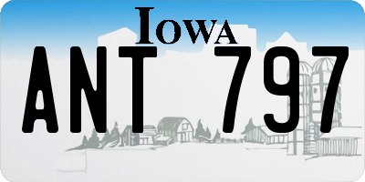 IA license plate ANT797