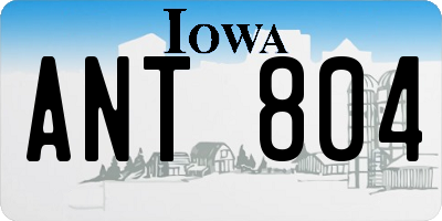 IA license plate ANT804