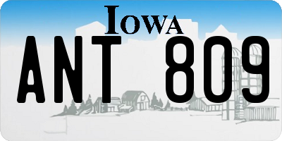 IA license plate ANT809