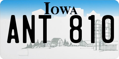 IA license plate ANT810