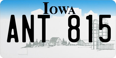 IA license plate ANT815