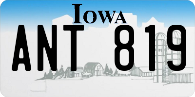 IA license plate ANT819