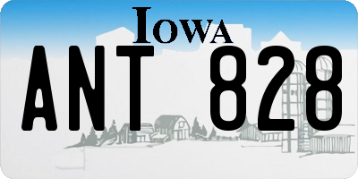 IA license plate ANT828
