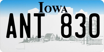 IA license plate ANT830