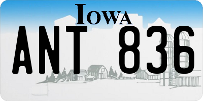 IA license plate ANT836