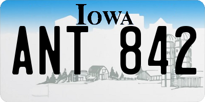 IA license plate ANT842