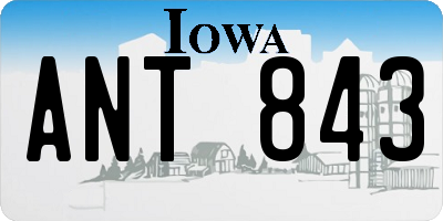 IA license plate ANT843