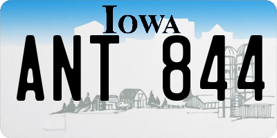 IA license plate ANT844