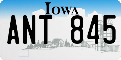 IA license plate ANT845