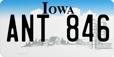 IA license plate ANT846