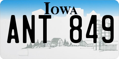 IA license plate ANT849