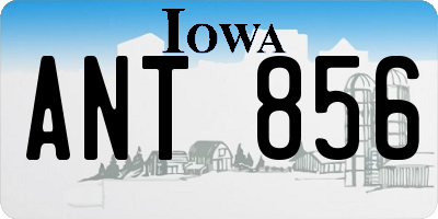 IA license plate ANT856