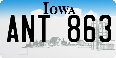 IA license plate ANT863
