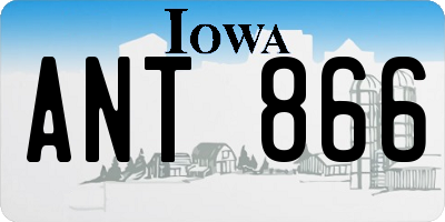 IA license plate ANT866