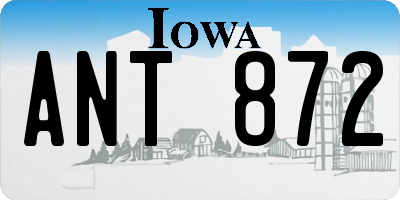 IA license plate ANT872