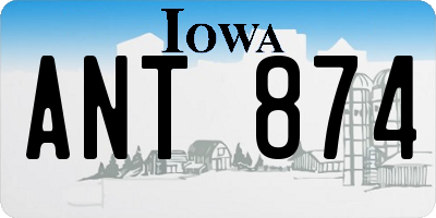 IA license plate ANT874
