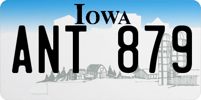 IA license plate ANT879