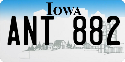 IA license plate ANT882