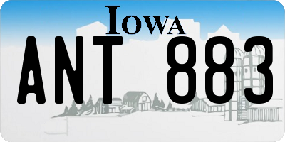 IA license plate ANT883