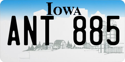 IA license plate ANT885