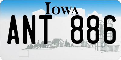 IA license plate ANT886