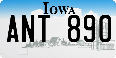 IA license plate ANT890