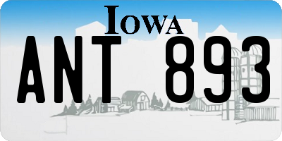 IA license plate ANT893
