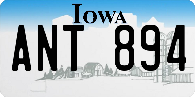 IA license plate ANT894