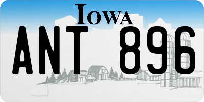 IA license plate ANT896