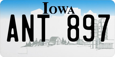 IA license plate ANT897