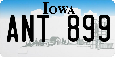 IA license plate ANT899