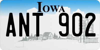IA license plate ANT902