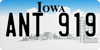 IA license plate ANT919
