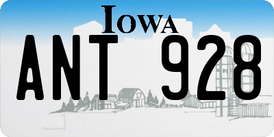 IA license plate ANT928