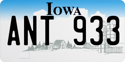 IA license plate ANT933