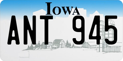 IA license plate ANT945